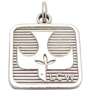Vintage Sterling Silver LCW League of Catholic Women Holy Spirit Charm Pendant